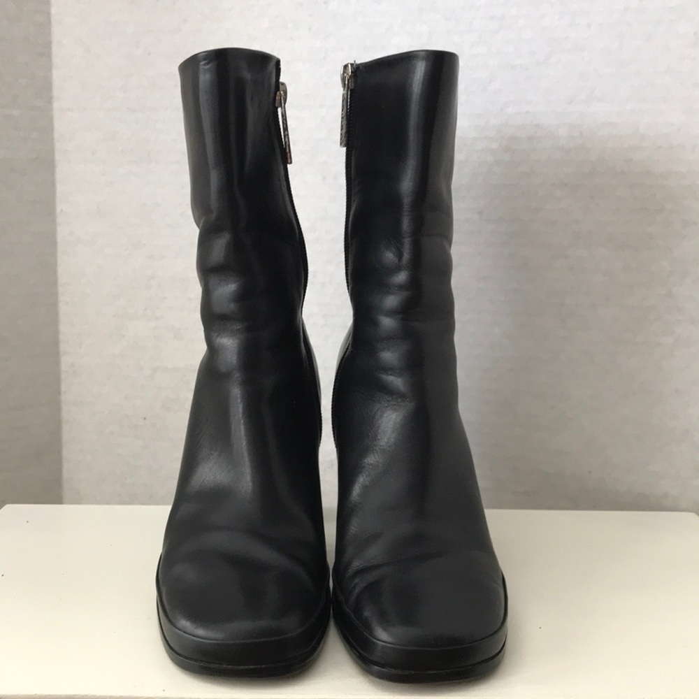 Circa (Joan & David) Black Heeled Leather Boots